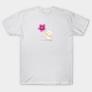 Little mouse with an Anemone Flower T-Shirt